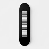 Minimalistische Ästhetik mit Barcode Skateboard (Vorne)