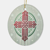 Minimalistische äthiopische Kreuzverzierung der Ke Keramik Ornament (Links)