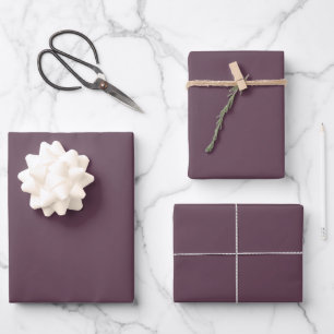 Minimalistische Aubergine lila solide schlicht ele Geschenkpapier Set