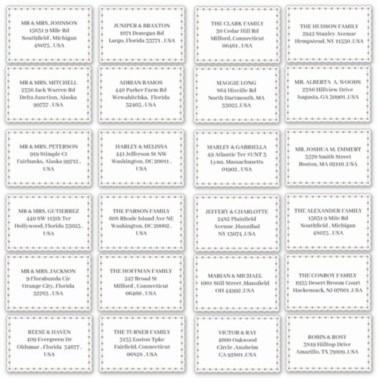 Minimalistische Aufkleber für die Einladung von Ho (Vorderseite)