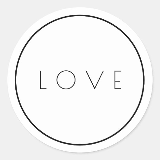 Minimalistische Aufkleber mit weißer Liebe, mit Ra (Vorderseite)