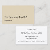 Minimalistische Aufsichtskraft-Geschäfts-Karte Visitenkarte (Vorne/Hinten)