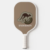 Minimalistische australische Aborigine Kangaroo Mo Pickleball Schläger (Rückseite)