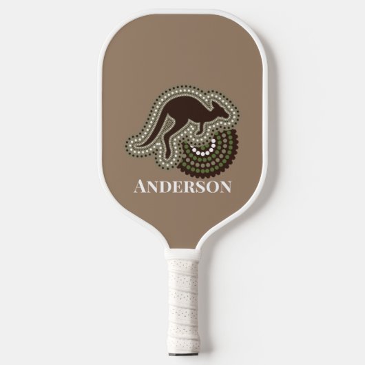 Minimalistische australische Aborigine Kangaroo Mo Pickleball Schläger (Vorderseite)