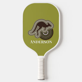 Minimalistische australische Aborigine Kangaroo Mo Pickleball Schläger