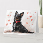 Minimalistische australische Kelpie mit Heart Mode Karte (Vorderseite)