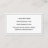 Minimalistische Author Book Writer Business Card Visitenkarte (Rückseite)