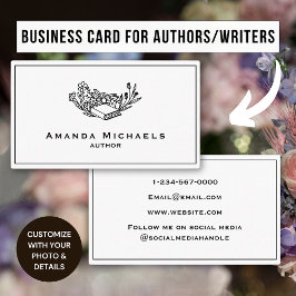 Minimalistische Author Book Writer Business Card Visitenkarte