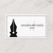 Minimalistische Author Writer Ink Pen Business Car Visitenkarte (Vorderseite)