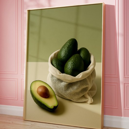 Minimalistische Avocado-Küchenwandkunstposter Poster