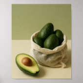 Minimalistische Avocado-Küchenwandkunstposter Poster (Vorne)