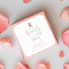 Minimalistische Baby-Baby-Babydusche Quadratischer Aufkleber