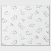 Minimalistische Baby-Dinosaurier Geschenkpapier (Flach)