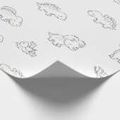 Minimalistische Baby-Dinosaurier Geschenkpapier (Ecke)