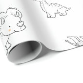 Minimalistische Baby-Dinosaurier Geschenkpapier (Rolleneckpunkt)