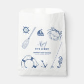 Minimalistische Baby-Dusche für Fischerboote Geschenktütchen (Vorderseite)