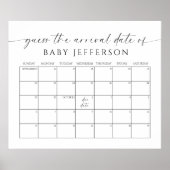 Minimalistische Baby-Dusche Ratschlag Fälligkeitsd Poster (Vorne)