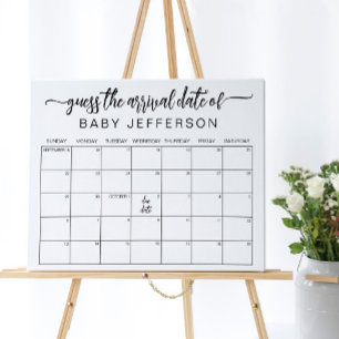 Minimalistische Baby Dusche Ratschlag Fälligkeitsd Poster