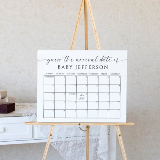 Minimalistische Baby-Dusche Ratschlag Fälligkeitsd Poster