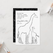 Minimalistische Baby Giraffe Line Art Mother Day C Karte (Vorderseite/Rückseite Beispiel)