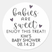 Minimalistische Baby-Girl-Babys sind süße Gefällig Runder Aufkleber (Vorderseite)