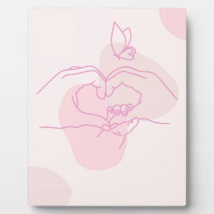 Minimalistische Baby Hands Line Art mit Butterfly Fotoplatte