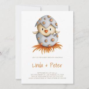 Minimalistische Baby-Party-Einladung mit Vogel in Einladung