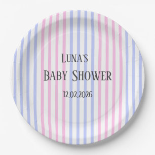 Minimalistische Baby-Party-Teller aus Papier Pappteller