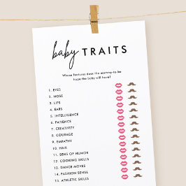 Minimalistische Baby Shower Baby Tracks Spielkarte