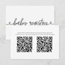 Minimalistische Baby Shower-Geschenklistenkarte mi