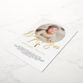 Minimalistische Baby-Taufe Einladung mit Foto (Gedreht)