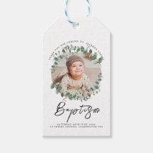 Minimalistische Baby-Taufe Einladung mit Foto