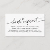 Minimalistische Babybuchanfrage Begleitkarte (Vorderseite)