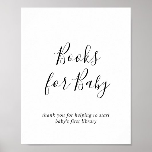 Minimalistische Babyduschbücher für Babysignatur Poster (Vorne)