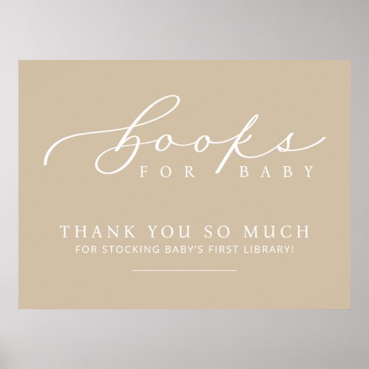 Minimalistische Babyduschbücher für Babystation Poster (Vorne)