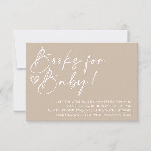 Minimalistische Babyduschbücher für die Babykarte Einladung (Vorderseite)