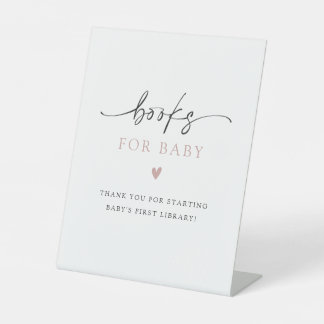 Minimalistische Babyduschbücher Sockelschild
