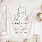Minimalistische Babydusche Begrüßungsbanner Hinter Wandteppich