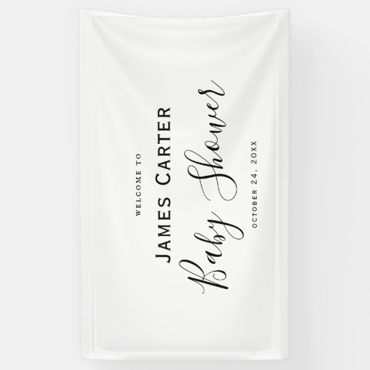 Minimalistische Babydusche - Begrüßungskarte Banner (Vertikal)