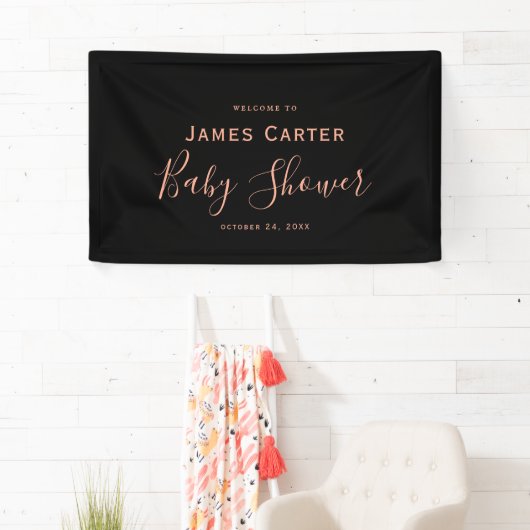 Minimalistische Babydusche - Begrüßungskarte Banner (Insitu)