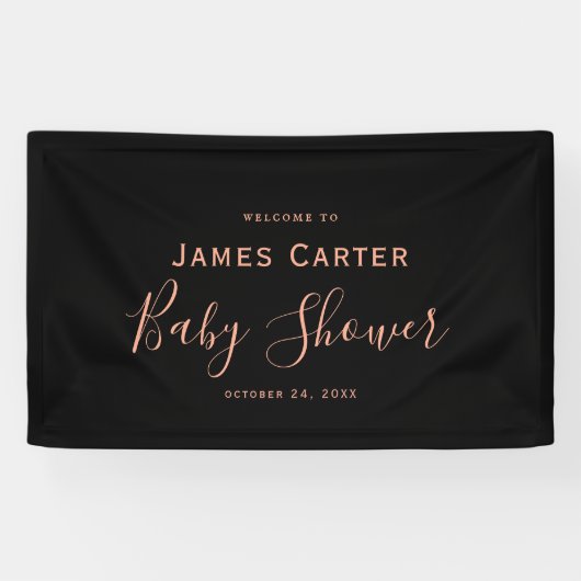 Minimalistische Babydusche - Begrüßungskarte Banner (Horizontal)