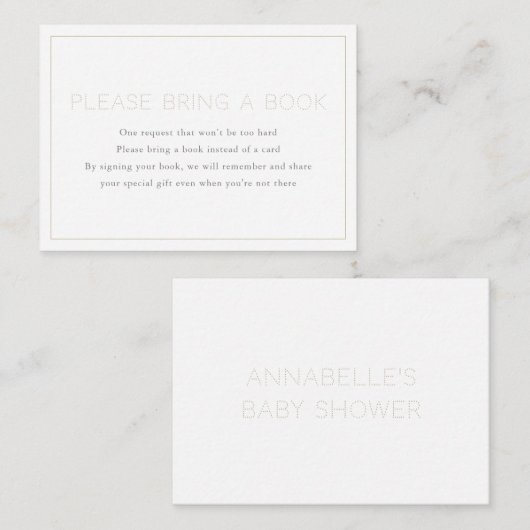 Minimalistische Babydusche Bitte eine Reservekarte Begleitkarte (Vorne/Hinten)