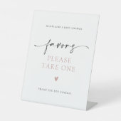 Minimalistische Babydusche Bitte nehmen Sie einen Sockelschild (Vorderseite)