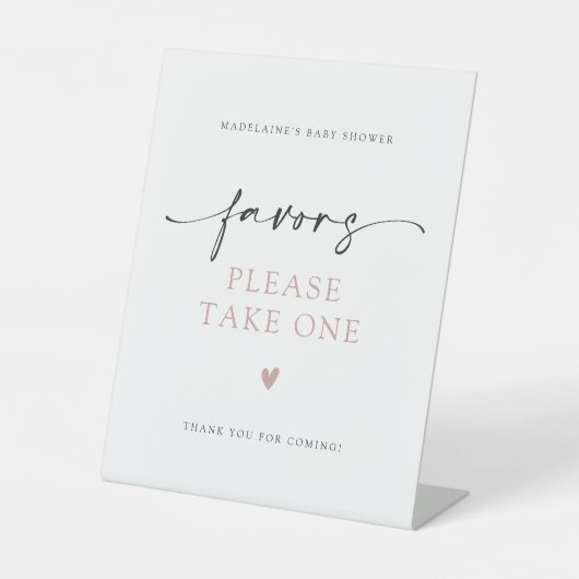 Minimalistische Babydusche Bitte nehmen Sie einen Sockelschild (Vorderseite)