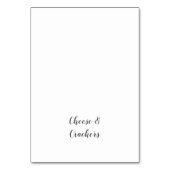 Minimalistische Babydusche Buffet-Lebensmittelkenn Tischnummer (Vorderseite)