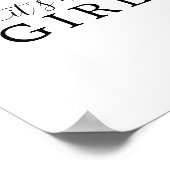 Minimalistische Babydusche Es ist ein Mädchenzeich Poster (Ecke)