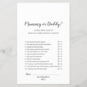 Minimalistische Babydusche Mummy oder Daddy Game F Flyer (Vorne)