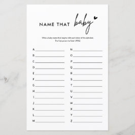 Minimalistische Babydusche Name dieses Babyspiels