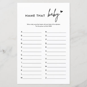 Minimalistische Babydusche Name dieses Babyspiels
