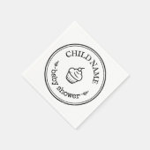 Minimalistische Babydusche Napkins Serviette (Ecke)